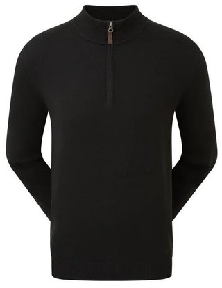 FootJoy Wool Blend 1/2 Zip pánska mikina, čierna