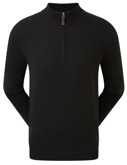 FootJoy Wool Blend 1/2 Zip pánska mikina, čierna