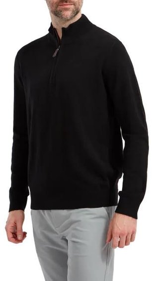 FootJoy Wool Blend 1/2 Zip pánska mikina, čierna