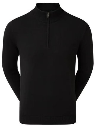 FootJoy Wool Blend 1/2 Zip Lined pánska mikina, čierna