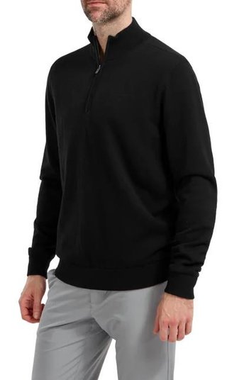 FootJoy Wool Blend 1/2 Zip Lined pánska mikina, čierna