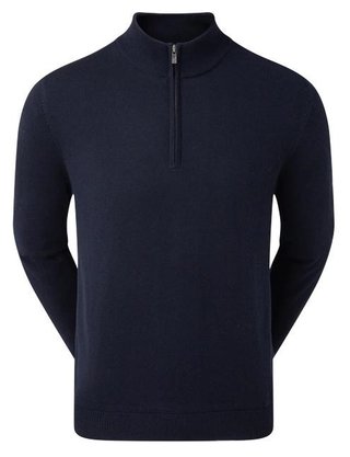 FootJoy Wool Blend 1/2 Zip Lined pánsky pullover, navy
