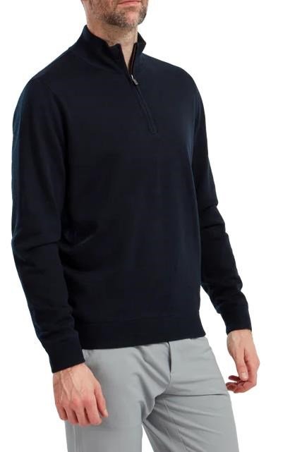 FootJoy Wool Blend 1/2 Zip Lined pánsky pullover, navy