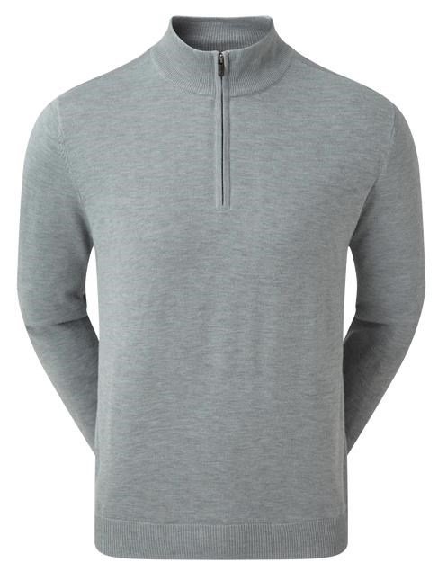 FootJoy Wool Blend 1/2 Zip Lined pánsky pulóver, heather grey