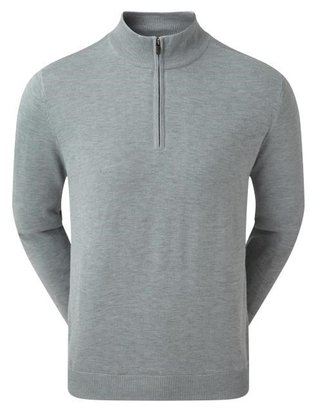 FootJoy Wool Blend 1/2 Zip Lined pánsky pulóver, heather grey