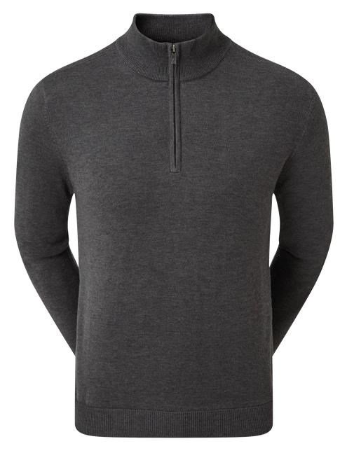 FootJoy Wool Blend 1/2 Zip Lined pánsky pullover, charcoal