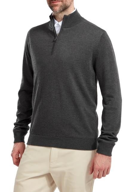 FootJoy Wool Blend 1/2 Zip Lined pánsky pullover, charcoal