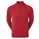 FootJoy Wool Blend 1/2 Zip Lined pánsky pullover, červený