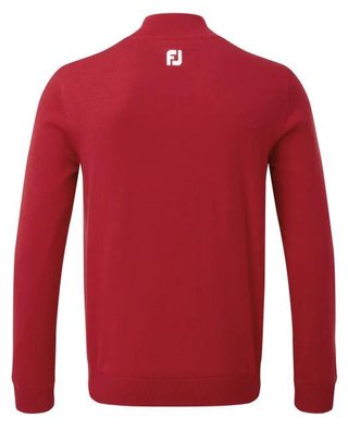 FootJoy Wool Blend 1/2 Zip Lined pánsky pullover, červený
