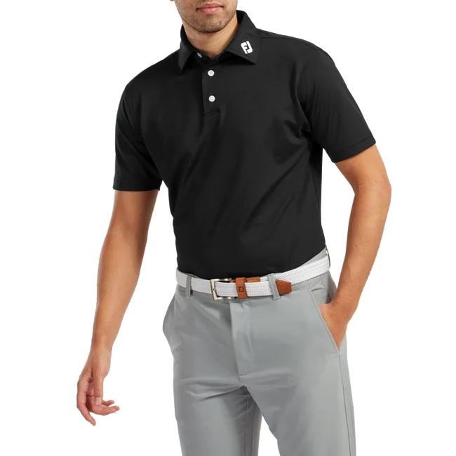 FootJoy Stretch Pique Solid pánske polo, čierne