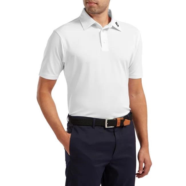 FootJoy Stretch Pique Solid pánske polo, biele