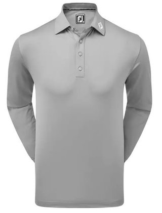 FootJoy Long Sleeve Thermocool Self Athletic Fit pánske polo, sivé