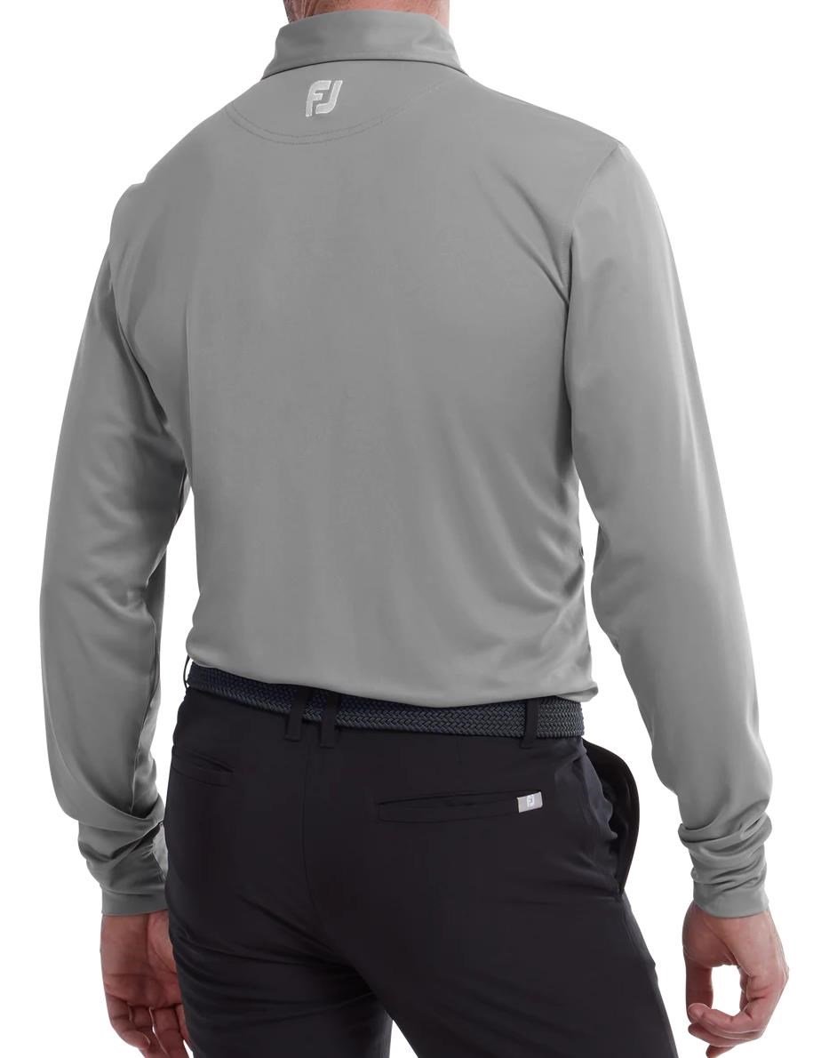 FootJoy Long Sleeve Thermocool Self Athletic Fit pánske polo, sivé