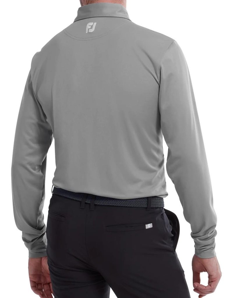 FootJoy Long Sleeve Thermocool Self Athletic Fit pánske polo, sivé