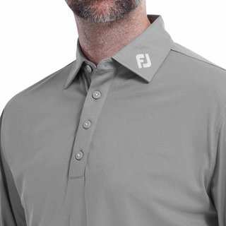 FootJoy Long Sleeve Thermocool Self Athletic Fit pánske polo, sivé