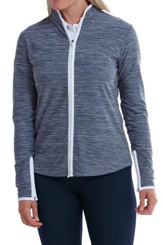 FootJoy Full Zip Space Dye Fleece dámska mikina, navy/biela