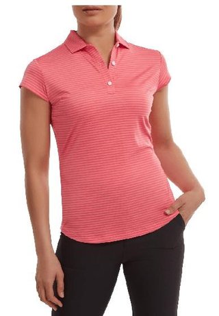 FootJoy Tonal Stripe Lisle dámske polo, koralové