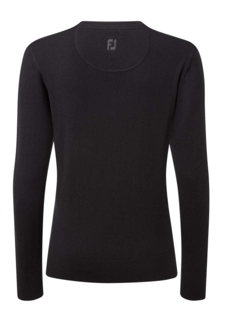 FootJoy Wool Blend V-Neck dámsky pulóver, čierny