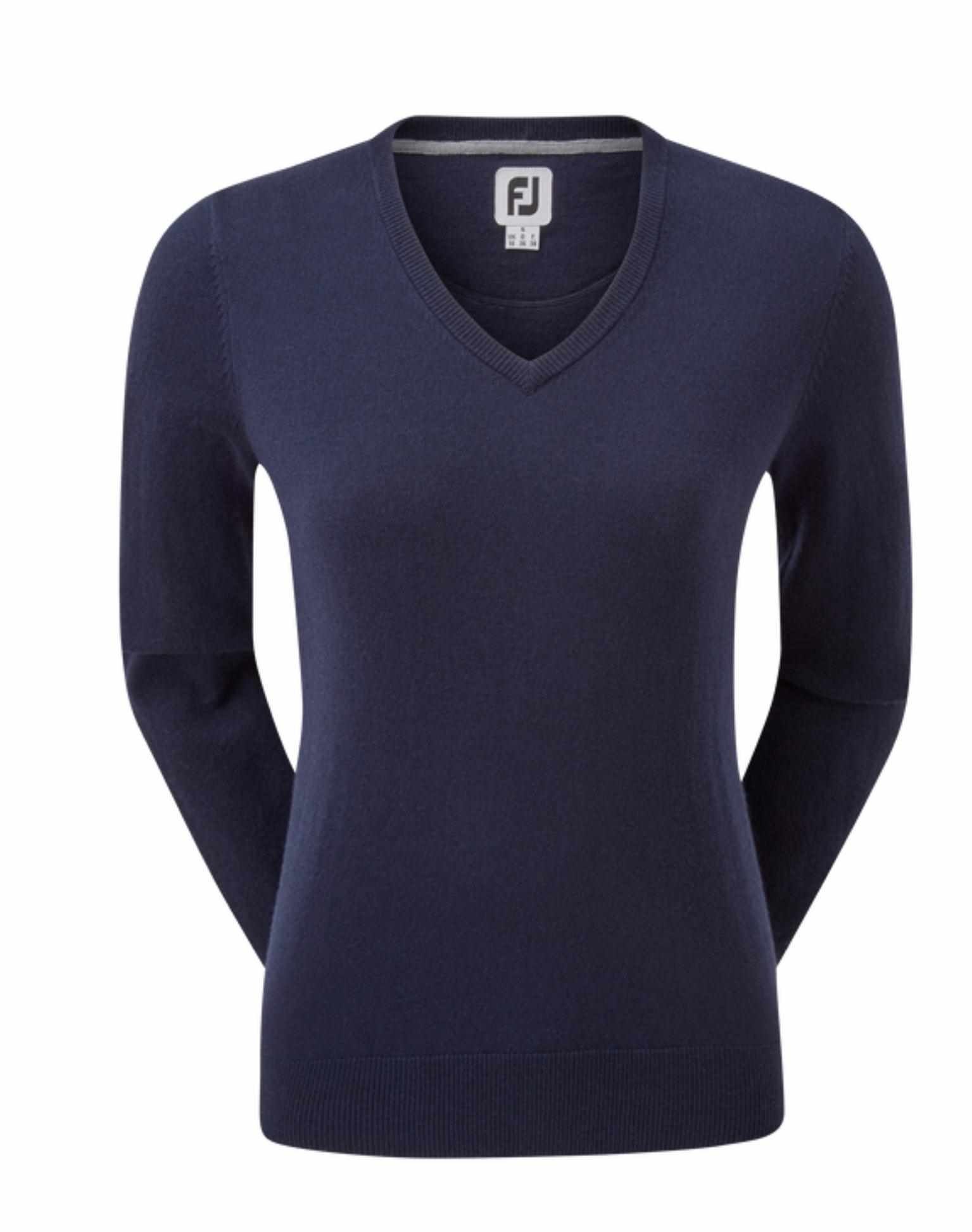 FootJoy Wool Blend V-Neck dámsky pulóver, navy