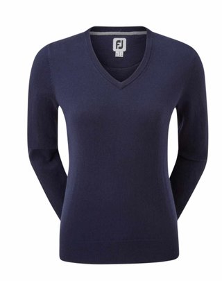 FootJoy Wool Blend V-Neck dámsky pulóver, navy