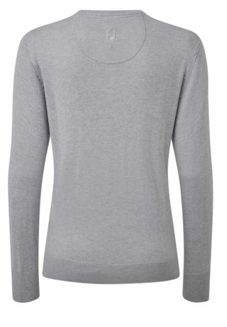 FootJoy Wool Blend V-Neck dámsky pulóver, sivý