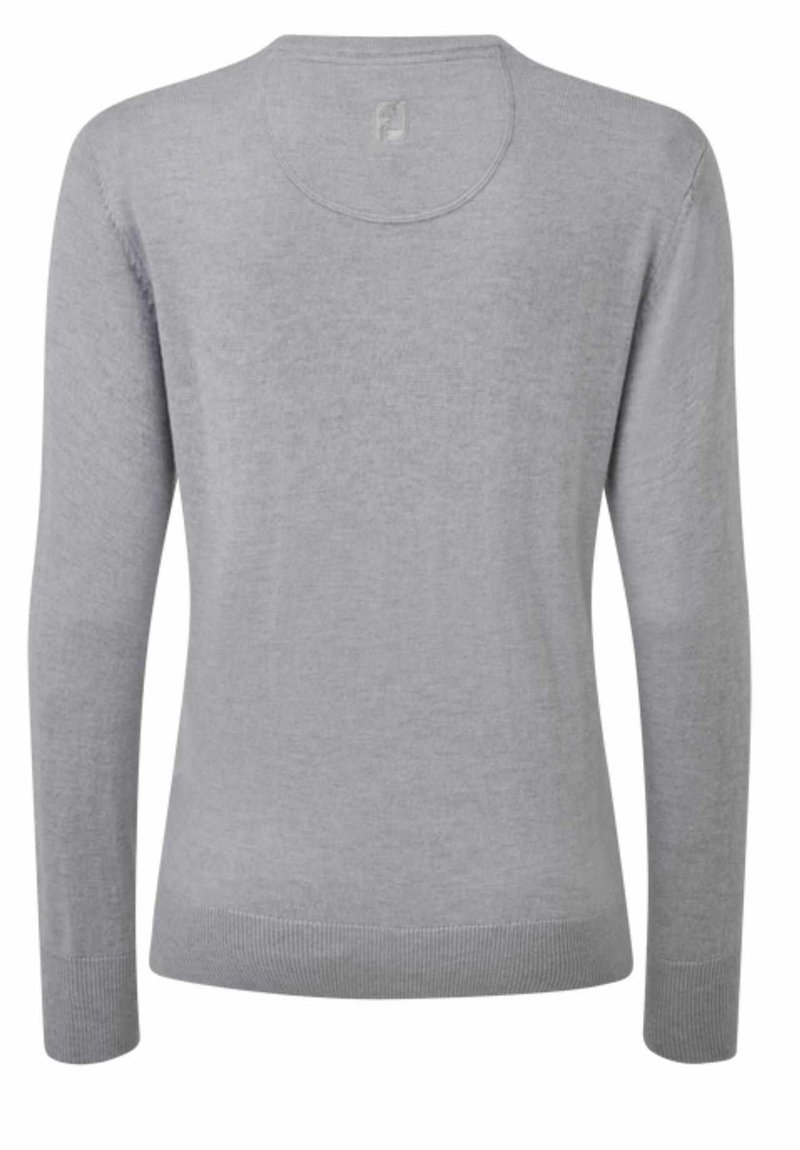 FootJoy Wool Blend V-Neck dámsky pulóver, sivý