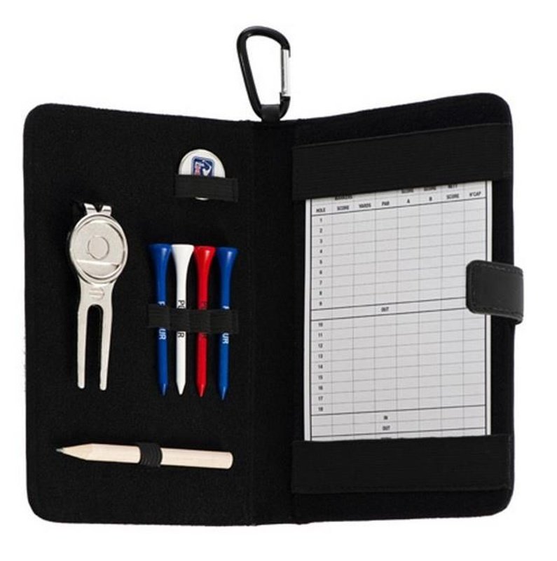 PGA Tour Real Leather Score Card and Accessory Wallet, čierna