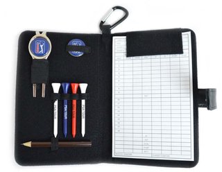 PGA Tour Real Leather Score Card and Accessory Wallet, čierna