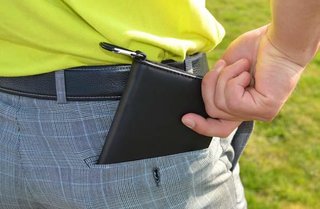 PGA Tour Real Leather Score Card and Accessory Wallet, čierna