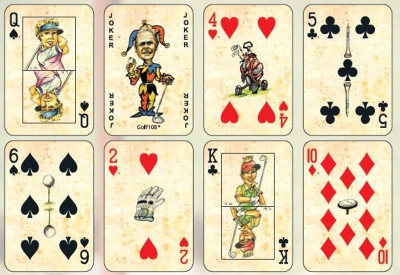 Golfové hracie karty pre canasta, limitovaná edícia Retro