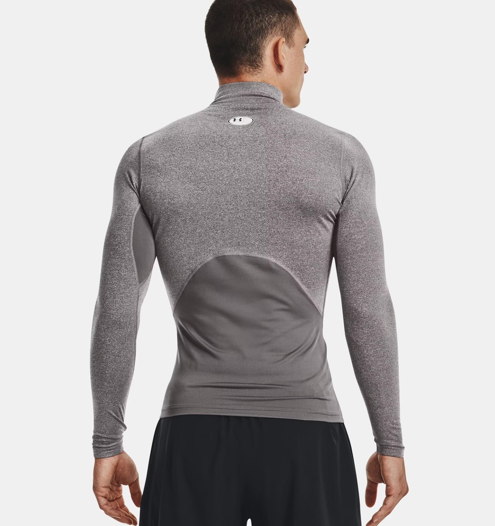 Under Armour ColdGear® Compression Mock pánský vrchný diel, charcoal light heather/black