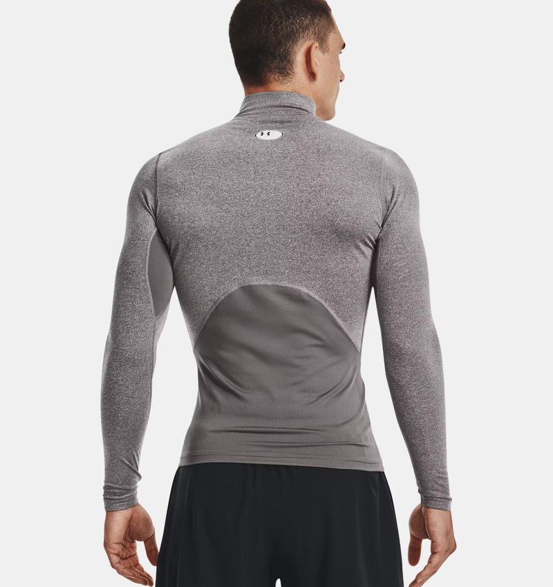 Under Armour ColdGear® Compression Mock pánský vrchný diel, charcoal light heather/black