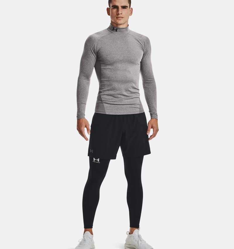 Under Armour ColdGear® Compression Mock pánský vrchný diel, charcoal light heather/black