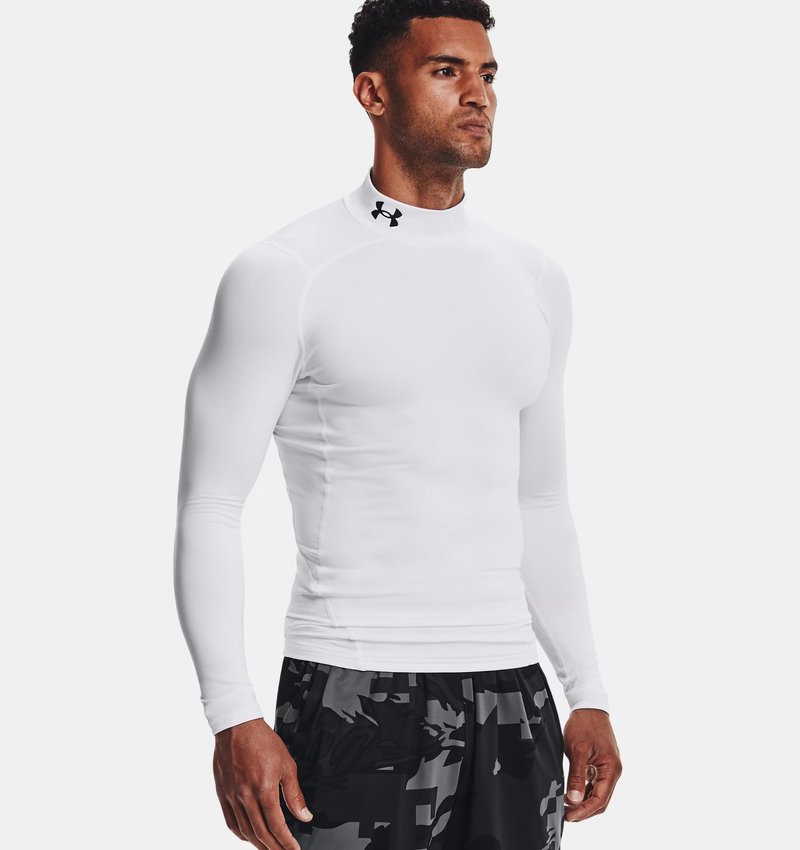 Under Armour ColdGear® Compression Mock pánský vrchný diel, biely