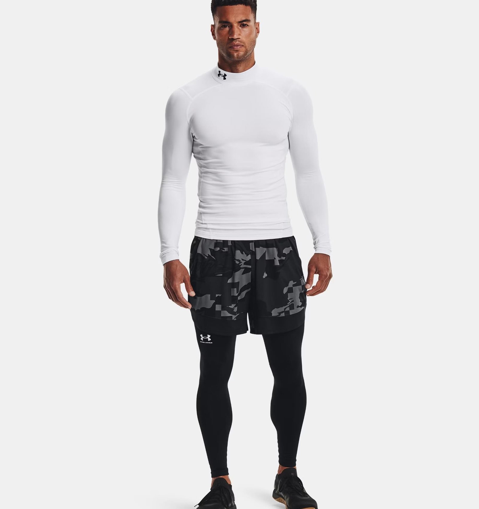 Under Armour ColdGear® Compression Mock pánský vrchný diel, biely
