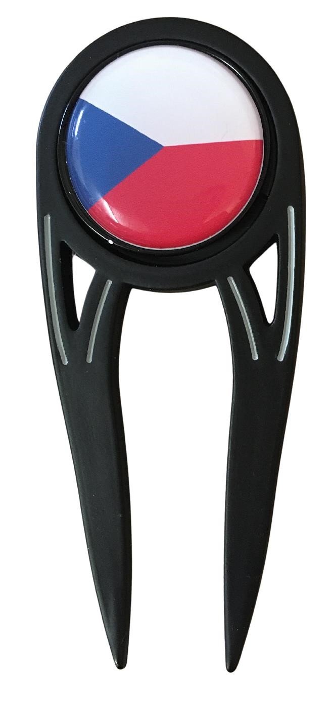 Odyssey Dual divot tool, česká vlajka, čierna