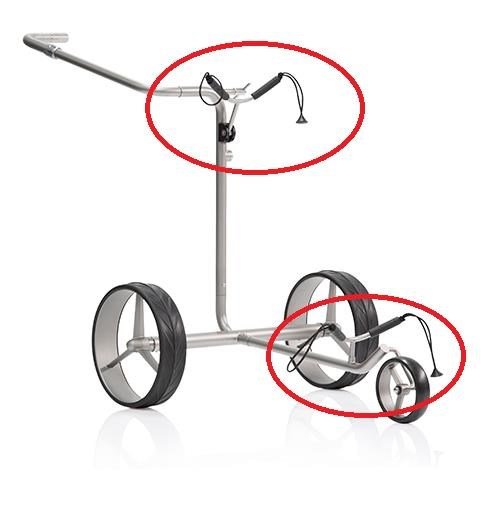 JuCad náhradný diel - elastická páska pre oporu tašky (2ks) pre vozíky Titanium/Stainless Steel, čierna