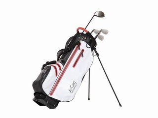JuCad Waterproof 2in1 stand bag, čierna/biela/červená