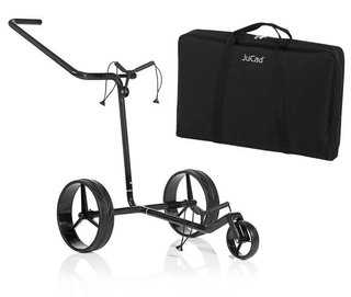 JuCad Carbon Shine 3-kolesový manuálny vozík, lesklý čierny + prepravná taška JTT