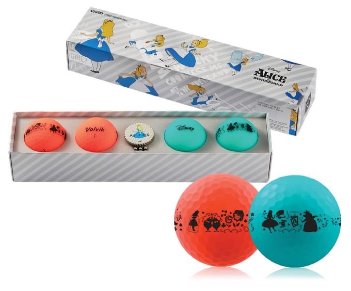 Volvik VIVID DISNEY ALICE golfové loptičky, mix barev