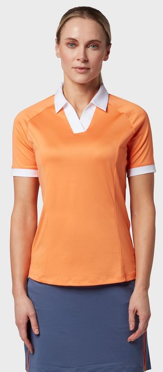 Callaway V-Placket Colorblock dámske polo, nectarine