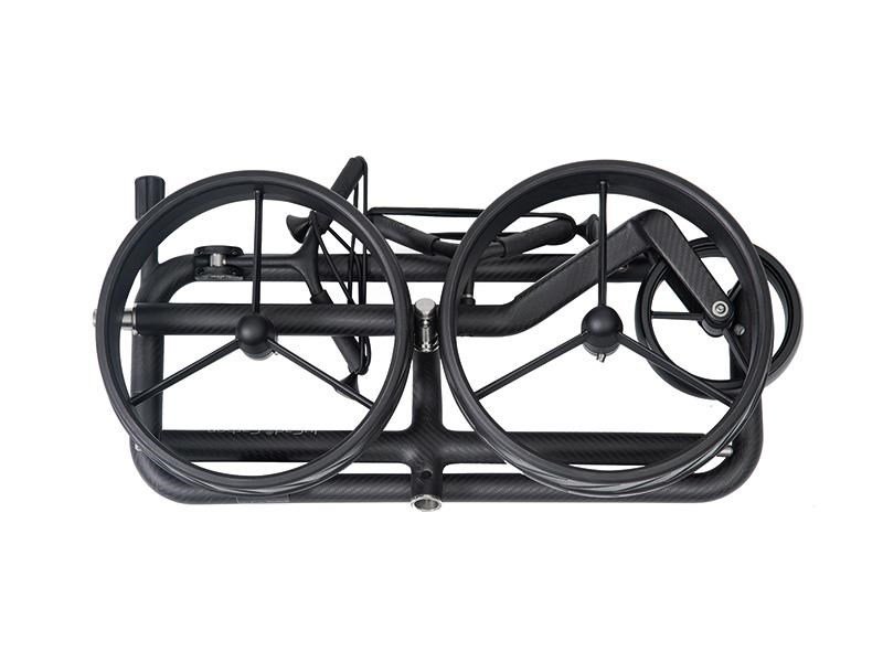 JuCad Carbon Shadow 3-kolesový manuálny vozík, matná čierna + prepravná taška JTT