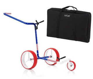 JuCad Carbon USA manuálny vozík + prenosná taška JTT, modro/červená