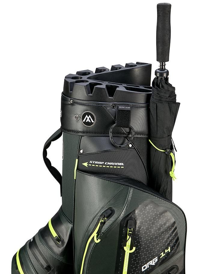 Big Max AQUA Silencio 4 Organizer cart bag, forest green/black/lime