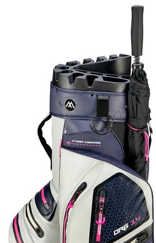 Big Max AQUA Silencio 4 Organizer cart bag, steel blue/off white/fuchsia