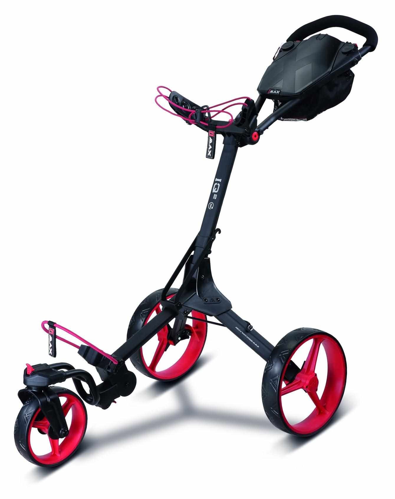 Big Max IQ2 360 manuálny golfový vozík, čierno/červená