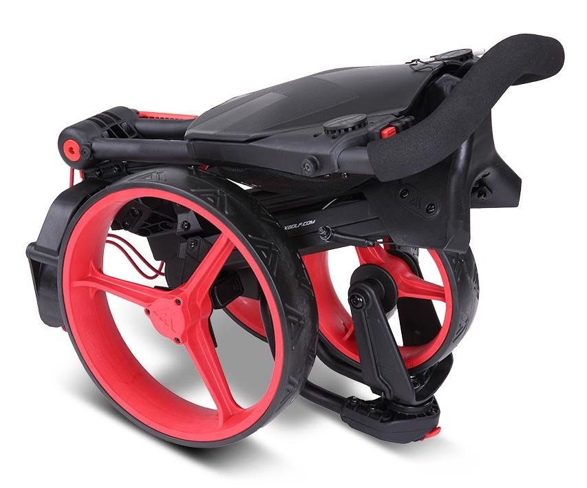 Big Max IQ2 360 manuálny golfový vozík, čierno/červená