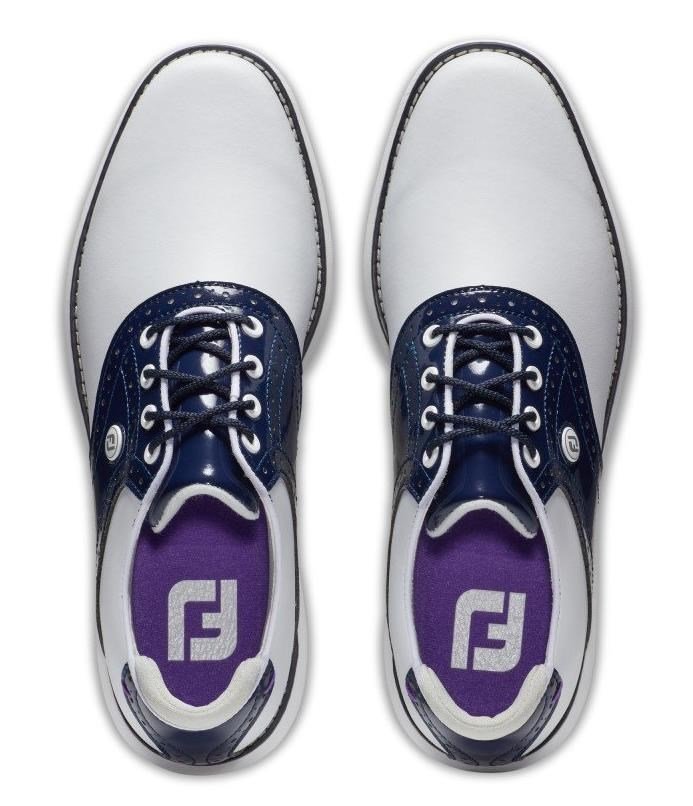 FootJoy Traditions Spikeless dámske golfové topánky, biele