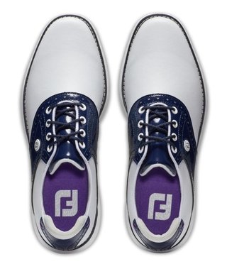 FootJoy Traditions Spikeless dámske golfové topánky, biele