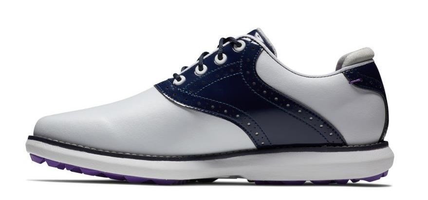 FootJoy Traditions Spikeless dámske golfové topánky, biele